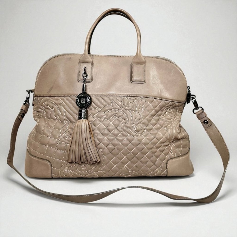 🤍AUTHENTIC Versace Soho Vanitas Large Quilted Leather 2-way Bag
